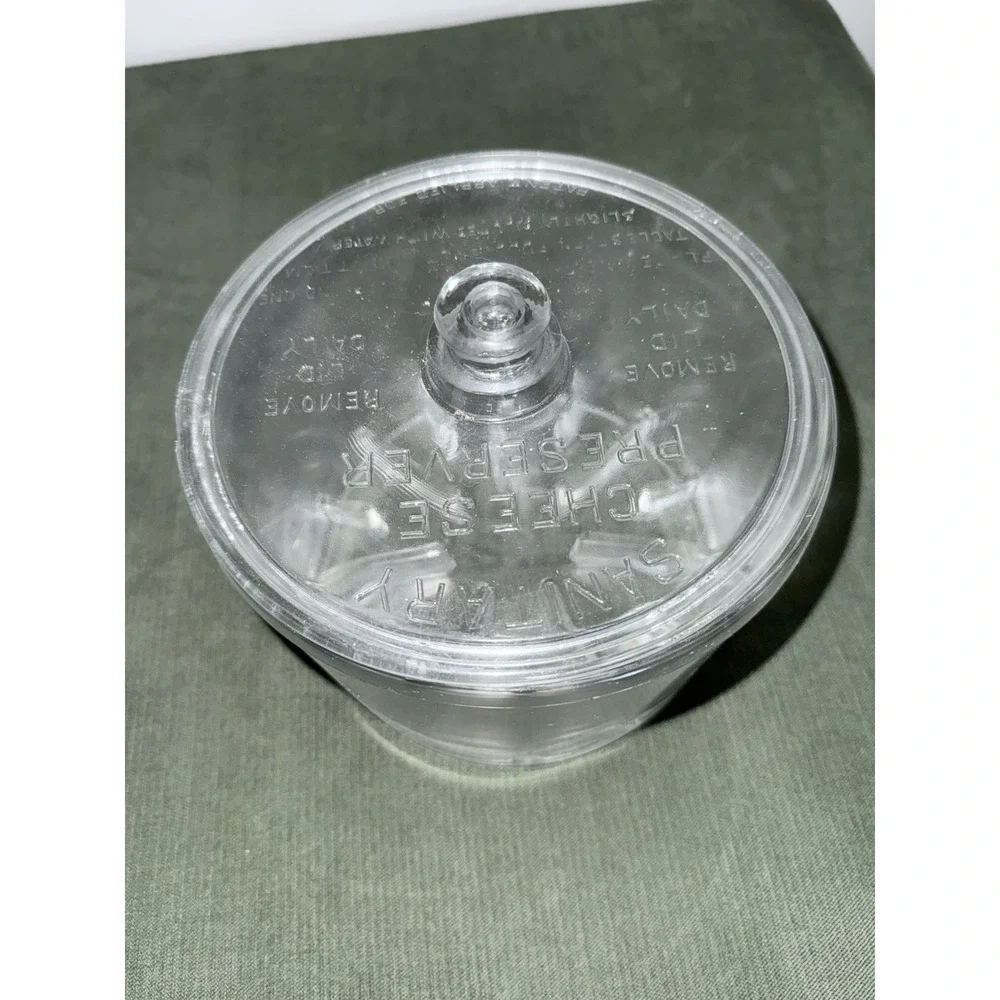 Vintage‎ Glass Round Sanitary Cheese Preserver With Lid